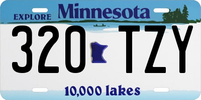 MN license plate 320TZY