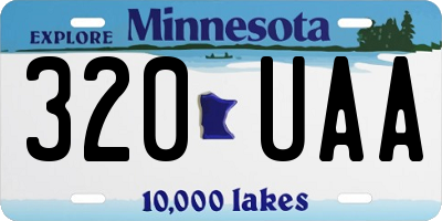 MN license plate 320UAA