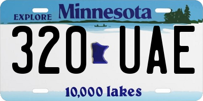 MN license plate 320UAE
