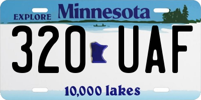 MN license plate 320UAF