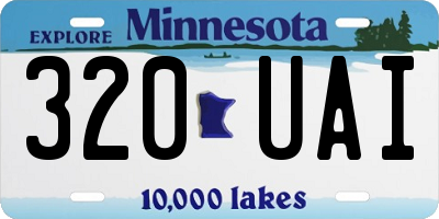 MN license plate 320UAI