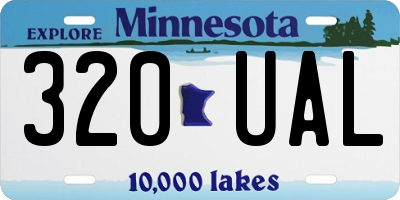 MN license plate 320UAL