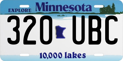 MN license plate 320UBC