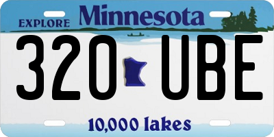 MN license plate 320UBE