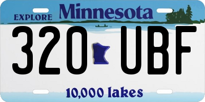 MN license plate 320UBF
