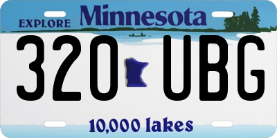 MN license plate 320UBG