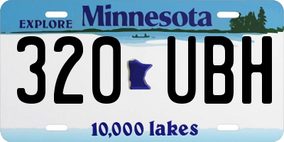 MN license plate 320UBH