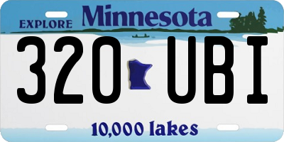 MN license plate 320UBI
