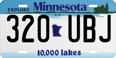 MN license plate 320UBJ
