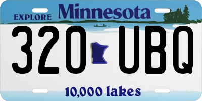 MN license plate 320UBQ