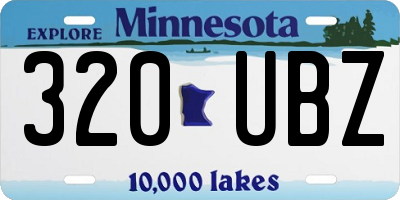 MN license plate 320UBZ