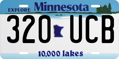 MN license plate 320UCB