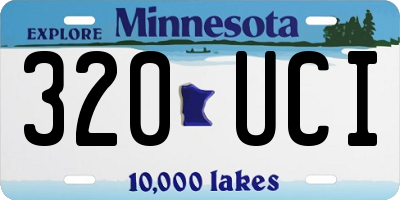 MN license plate 320UCI