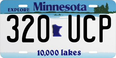 MN license plate 320UCP