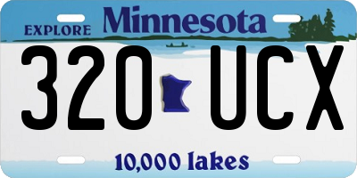 MN license plate 320UCX