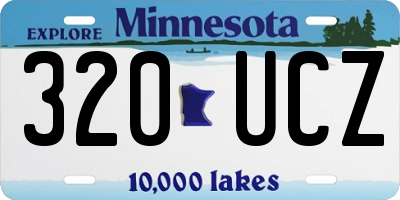 MN license plate 320UCZ