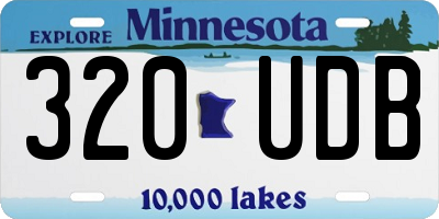 MN license plate 320UDB