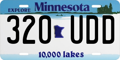 MN license plate 320UDD