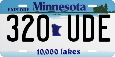 MN license plate 320UDE