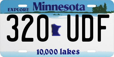 MN license plate 320UDF