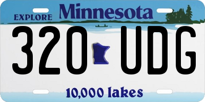 MN license plate 320UDG
