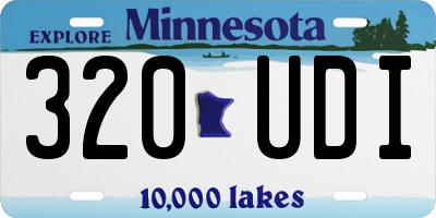MN license plate 320UDI