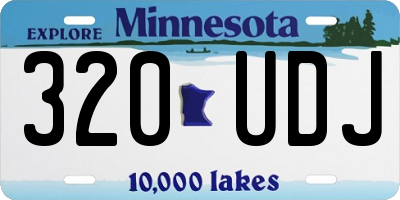 MN license plate 320UDJ