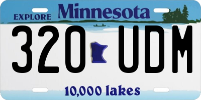 MN license plate 320UDM