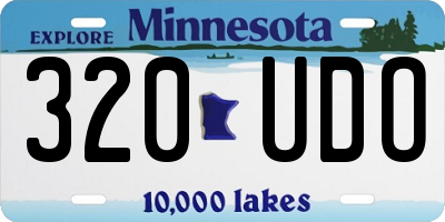 MN license plate 320UDO