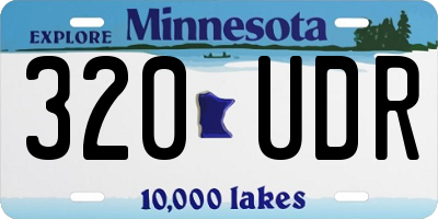 MN license plate 320UDR