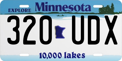 MN license plate 320UDX