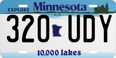 MN license plate 320UDY