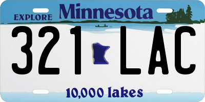 MN license plate 321LAC