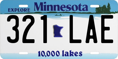 MN license plate 321LAE