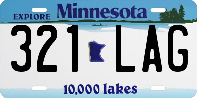 MN license plate 321LAG