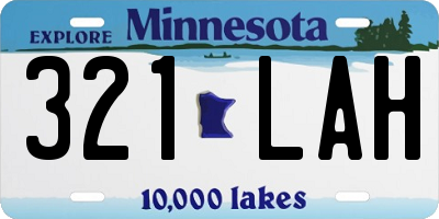 MN license plate 321LAH