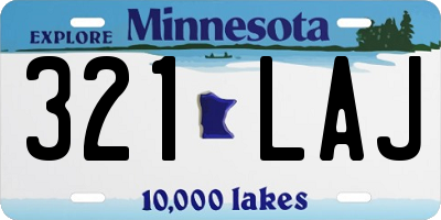 MN license plate 321LAJ