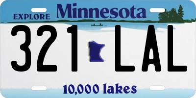 MN license plate 321LAL