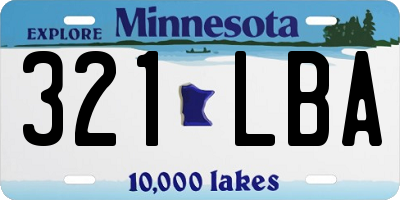 MN license plate 321LBA