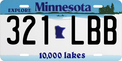 MN license plate 321LBB