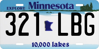 MN license plate 321LBG