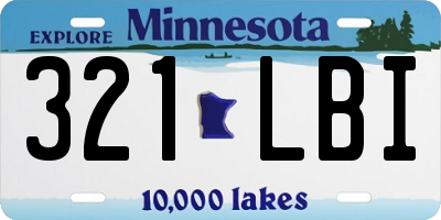 MN license plate 321LBI