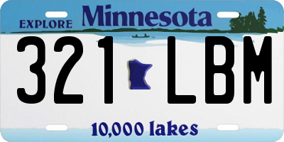 MN license plate 321LBM