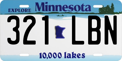MN license plate 321LBN