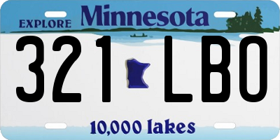 MN license plate 321LBO