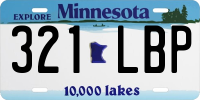 MN license plate 321LBP