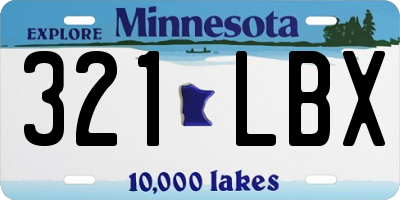 MN license plate 321LBX