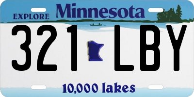MN license plate 321LBY
