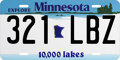 MN license plate 321LBZ