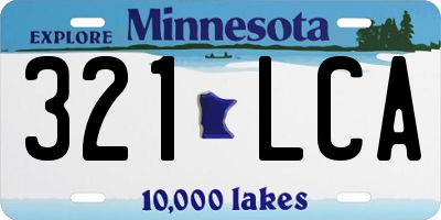 MN license plate 321LCA